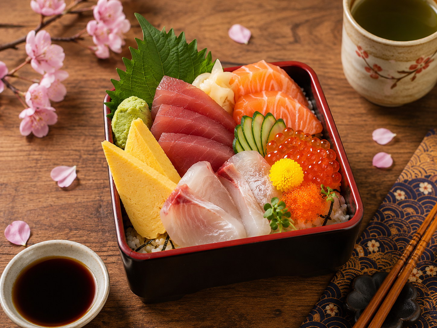 Chirashi don sashimi rice bowl