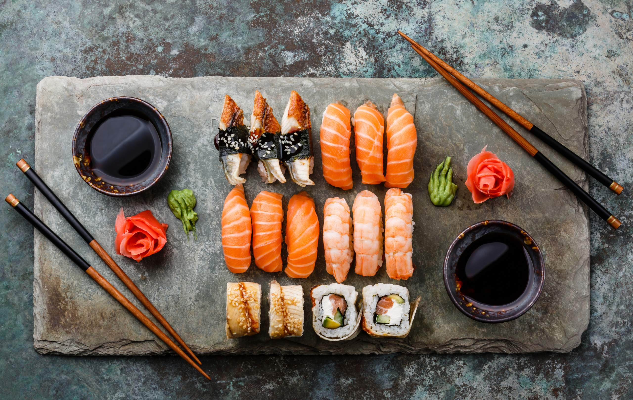 Assorted sushi